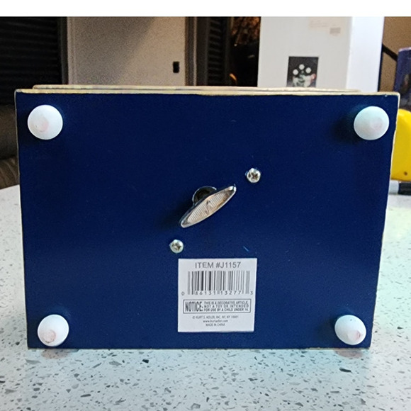 Wooden Christmas Snowman Windup Music Box Rotating Snowflakes Vintage - Picture 3 of 7